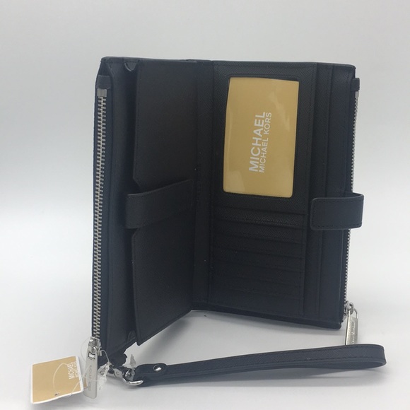 MICHAEL KORS LG DOUBLE ZIP WRISTLET BLACK - Picture 6 of 8